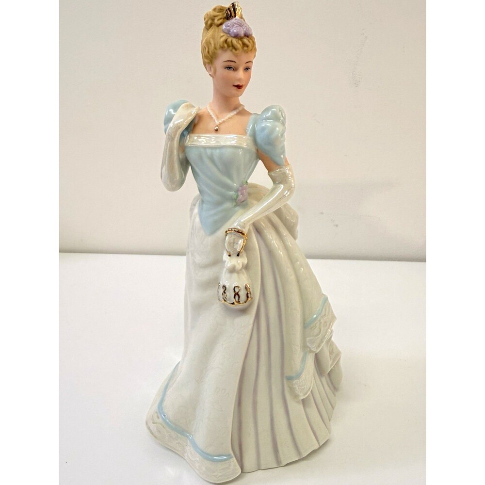Lenox Ivory Opening Night Porcelain Woman Figurine White/Blue Glossy 8.5"
